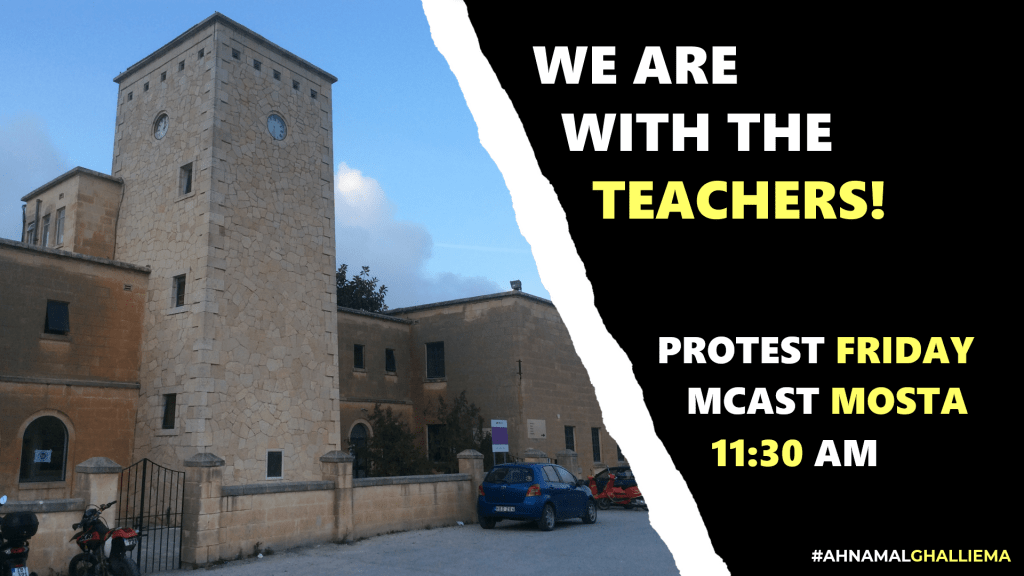 MCAST Mosta Protest: Students rally in show of support for&nbsp;teachers